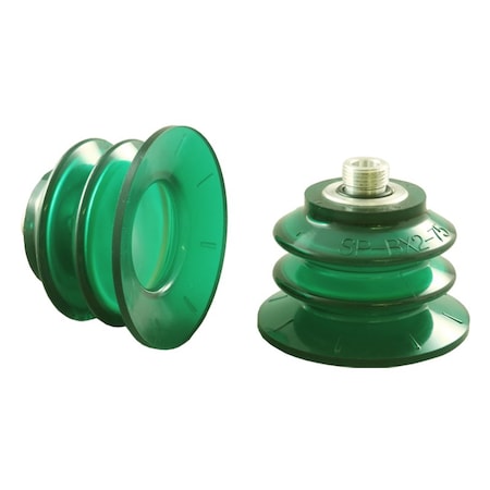 Fipa Bellows vacuum cup diam. 77 mm, Monoflex  green 50 Degrees, fitting G3/8-male 20.077.154.22-FI